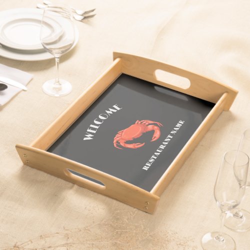 Modern seafood welcome red Crab custom Personalize Serving Tray