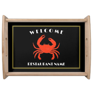Modern seafood welcome red Crab custom Personalize Serving Tray