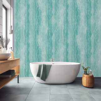 Modern Seaglass Stripe Wallpaper Wallpaper