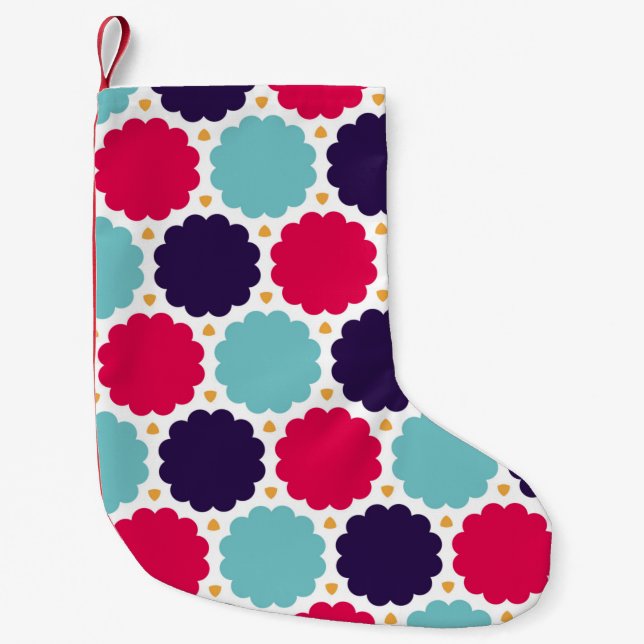  modern seamless colorful geometry cloud pattern,  small christmas stocking (Front)