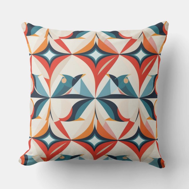 Modern Seamless Geometric Pattern Throw Pillow (Front)