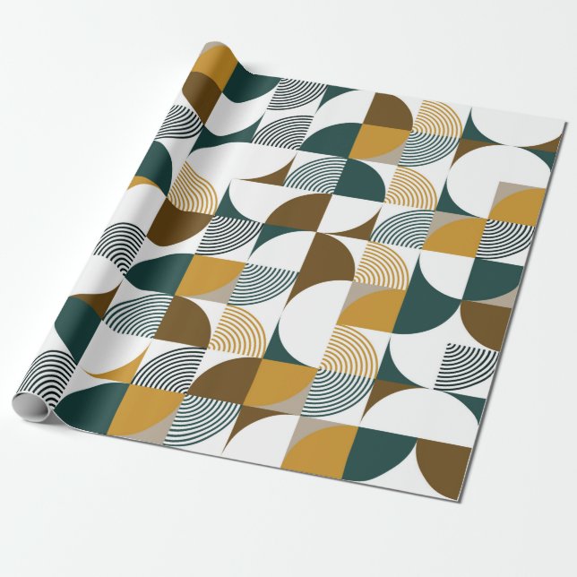 Modern seamless geometrical shape pattern wrapping paper (Unrolled)