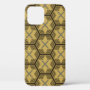 Modern seamless pattern, gold color. Geometric Ba iPhone 12 Case