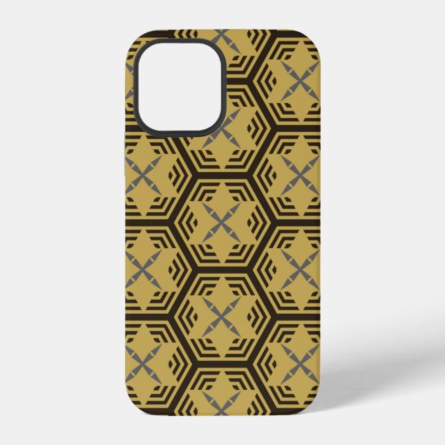 Modern seamless pattern,  gold color. Geometric Ba Iphone Case (Back)