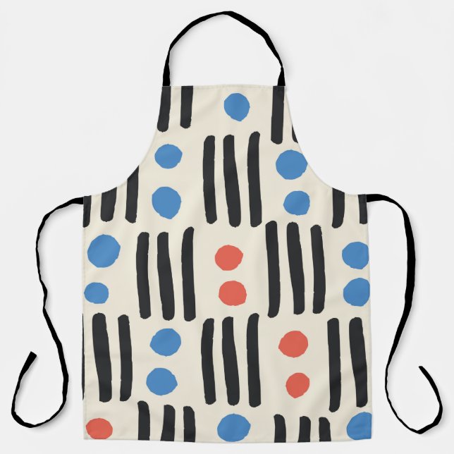 Modern seamless pattern with stripes and dots in b apron (Front)