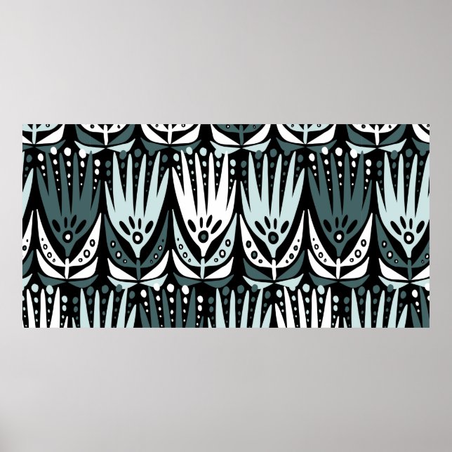 Modern seamless vintage abstract pattern with simp poster (Front)