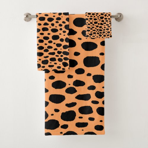 Modern Seamless Wild Safari Cat Animal Print Bath Towel Set