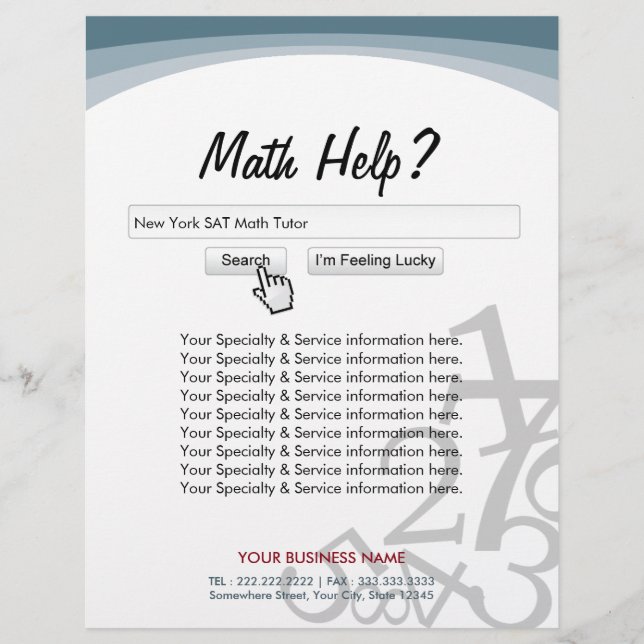 Modern Search Bar Math Tutor Flyers (Front)