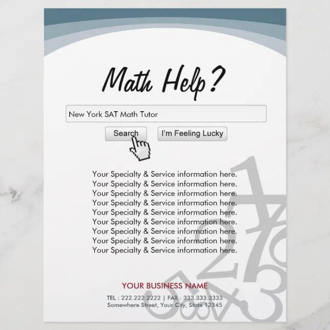 Search Bar With Math Modern Search Bar Math Tutor Flyers | Zazzle
