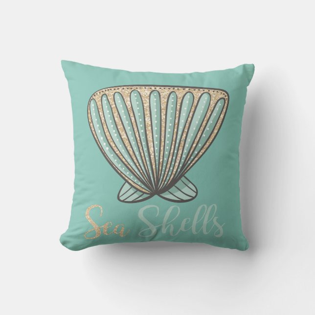 Modern Seashell Throw Pillow (Front)