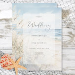 Modern Seaside Watercolor Beach Wedding Invitation<br><div class="desc">Celebrate your special day with the simplicity and tranquility of a watercolor beach scene. The soft blues of the peaceful sea and sky and the calming neutrals of the sand a sea grasses make this design perfect for your beachside or destination wedding. Created by Simply Farmhouse Press, it's part of...</div>