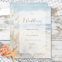 Modern Seaside Watercolor Beach Wedding