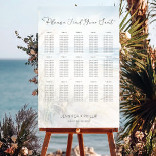 Modern Seaside Watercolor Wedding Seating Foam Board