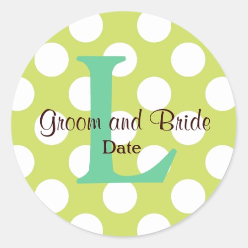 Modern Seaside Wedding Monogram Sticker