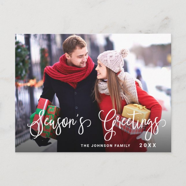Modern Season Greetings PHOTO Christmas Card (Front)