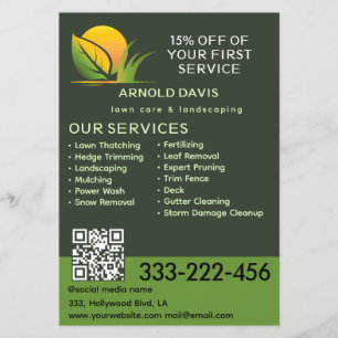  Modern seasonal lawn care and landscaping logo Flyer