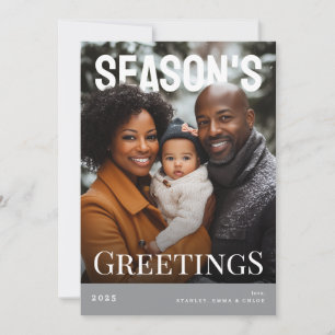 Modern Season's Greetings Holiday Photo Card