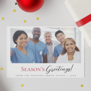Modern Season's Greetings Medical clinic Holiday Card