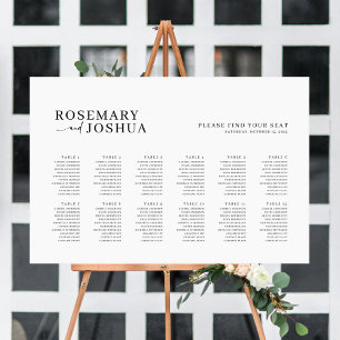 Modern Seating Chart Find Your Seat 12 Tables Foam Board