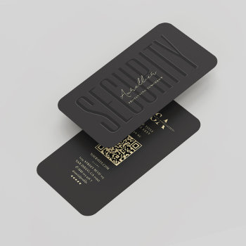 Modern Security Monogram Black Business Card by GOODSY at Zazzle
