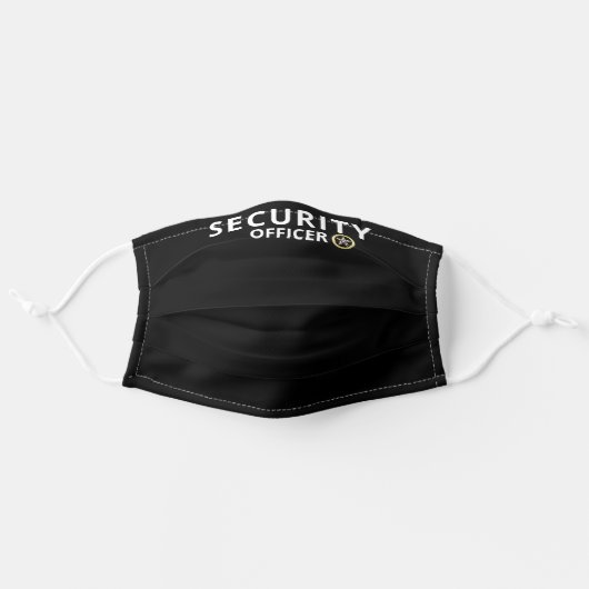 Modern Security Officer Custom Print Black Adult Cloth Face Mask (Front, Unfolded)