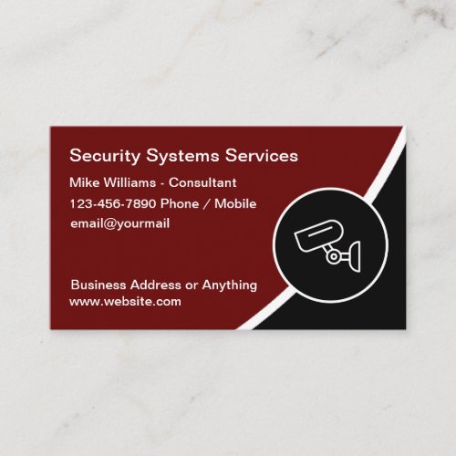 Modern Security Surveillance Business Cards