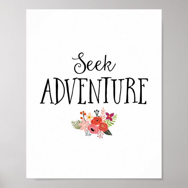 Modern Seek Adventure Nursery Art Poster (Front)
