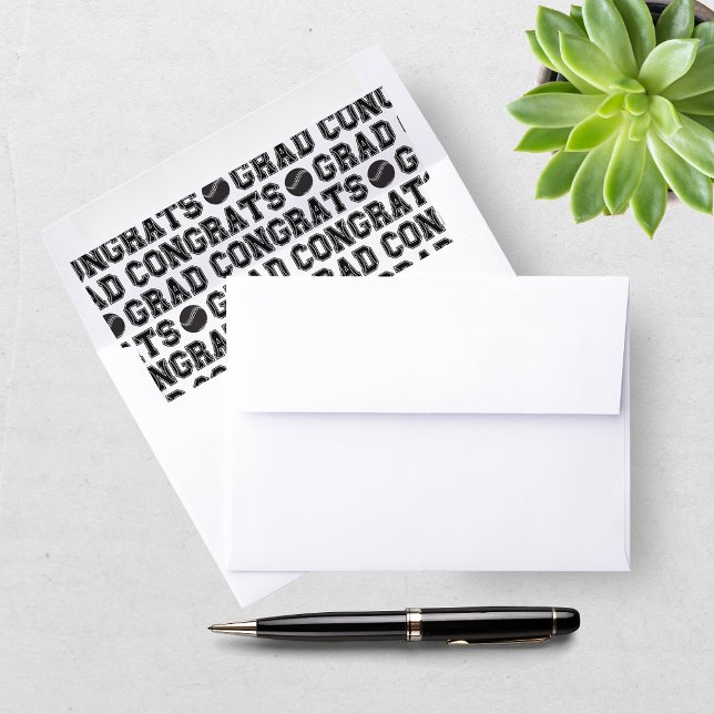 Modern Senior Baseball Player Photo Graduation Envelope Liner (Creator Uploaded)