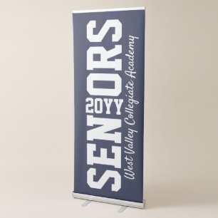 Modern Senior Block Letter   Any Year Graduation Retractable Banner