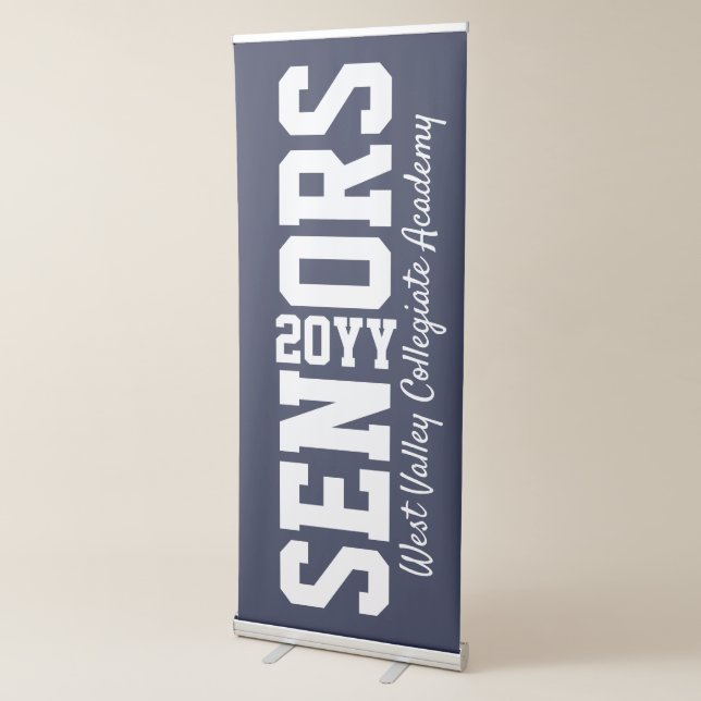 Modern Senior Block Letter | Any Year Graduation Retractable Banner (3/4)