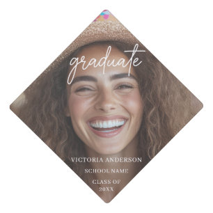 modern senior photo custom personalized graduation cap topper
