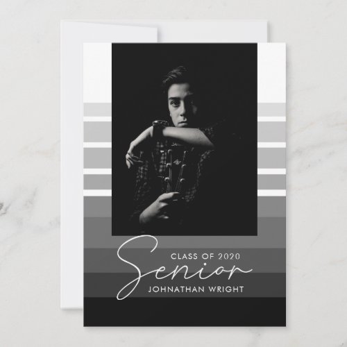 Modern Senior Steps Grad Photo Card