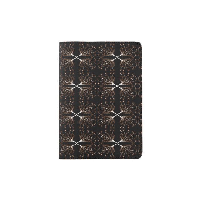 Modern Sepia Pattern Passport Holder (Front)