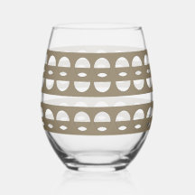 Modern Sepia Shapes Pattern Drinkware Set