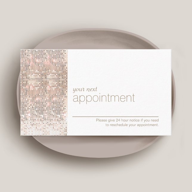 Modern Sequin Hair Salon Appointment Reminder Card (Creator Uploaded)