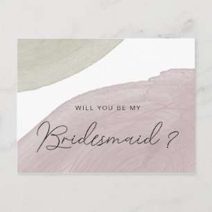 Modern Serenity Bridesmaid Invitation Postcard