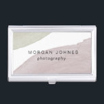 Modern Serenity business card holder<br><div class="desc">Our modern serenity collection features lovely watercolor brush patterns in light teal,  dusty blush and dark gold. With its airy texture for background and modern custom script and layout this collection is a breath of fresh air and it is sure to wow with elegance.</div>