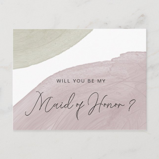 Modern Serenity | Maid of Honor Postcard (Front)