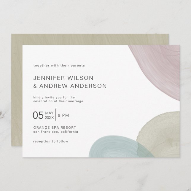 Modern Serenity | Wedding  Invitation (Front/Back)