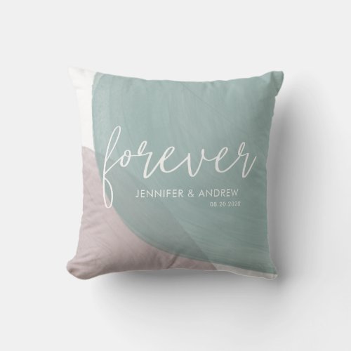 Modern Serenity  Wedding Monogram Throw Pillow