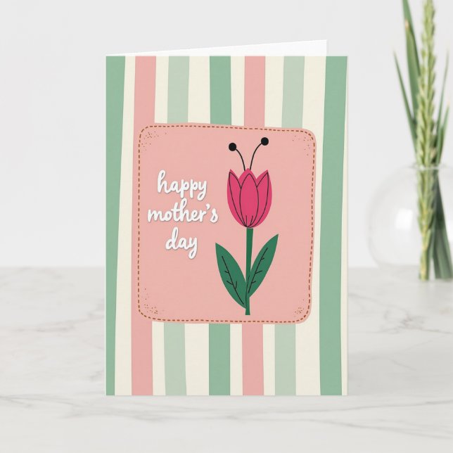 Modern Serif Happy Mothers Day Card (Front)