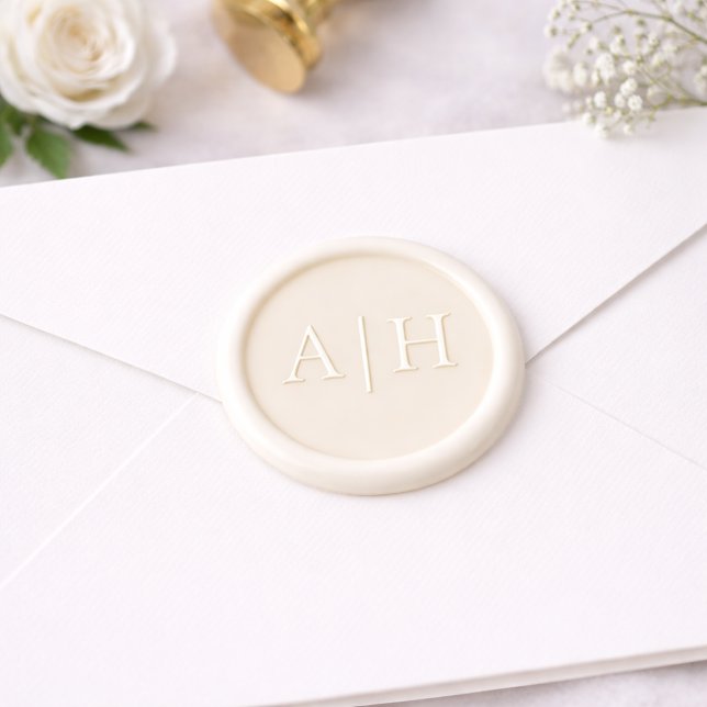 Modern Serif Monogram Wedding Wax Seal Sticker (Creator Uploaded)