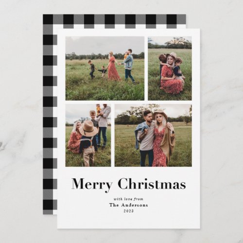 Modern Serif Multiple Photo Christmas Holiday Card