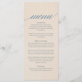 Modern Serif Wedding Menu in Dusty Blue
