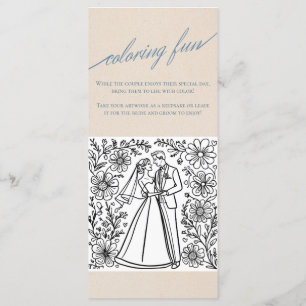 Modern Serif Wedding Menu with Coloring Page