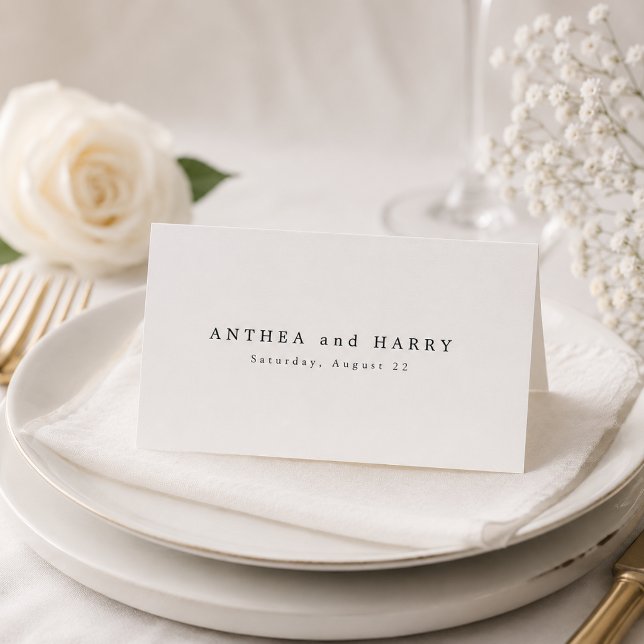 Modern Serif Wedding Place Cards With Meal Choice (Creator Uploaded)
