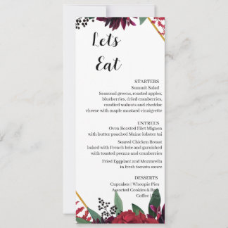 Modern Set 4 Menu card