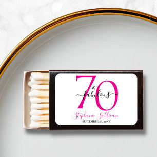 Modern Seventy and Fabulous 70th Birthday Party Matchboxes