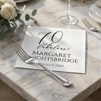 Modern Seventy and Fabulous 70th Birthday Party Napkins