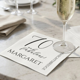 Modern Seventy and Fabulous 70th Birthday Party Napkins